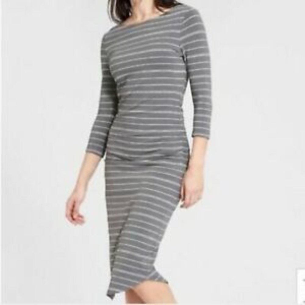 Athleta Comeback Midi Dress Silver Bells